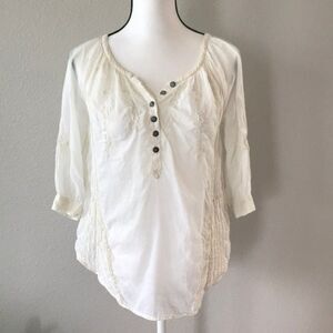 Nine West Boho Cream Blouse (Size XS)